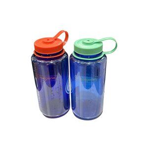Nalgene 32 fl oz (2-PACK) Plastic Narrow Mouth Water Bottle(Cornflower/Periwinkl